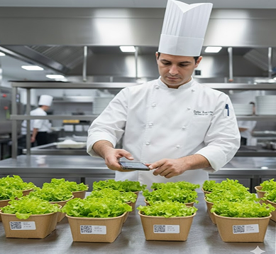 Chef Scanning QR Code