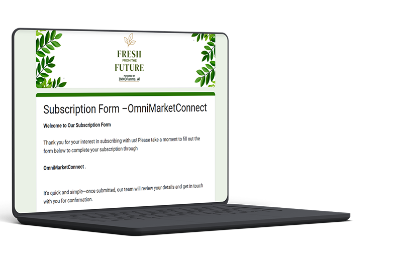 Subscription Form on Laptop